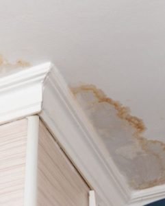 water damage leak into ceiling [location]
